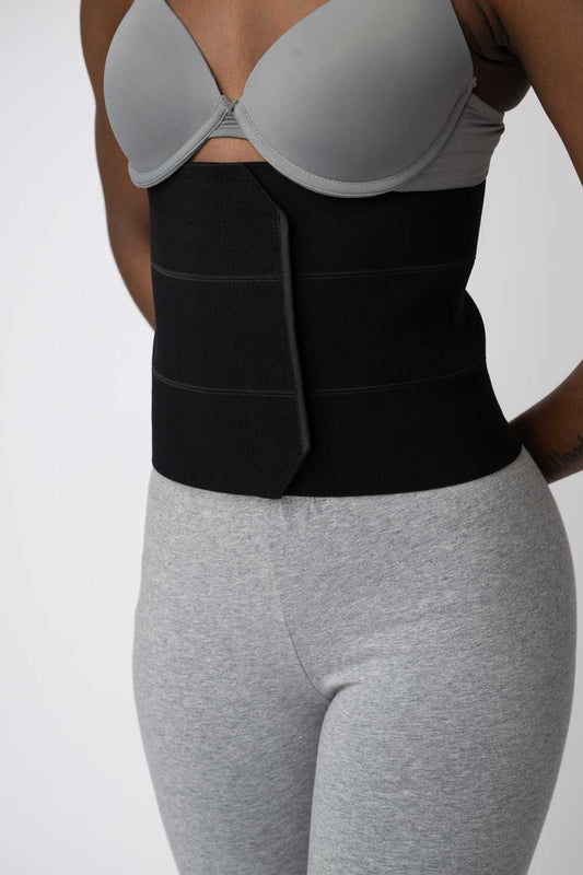 Three panel abdominal binder for post surgery swelling
