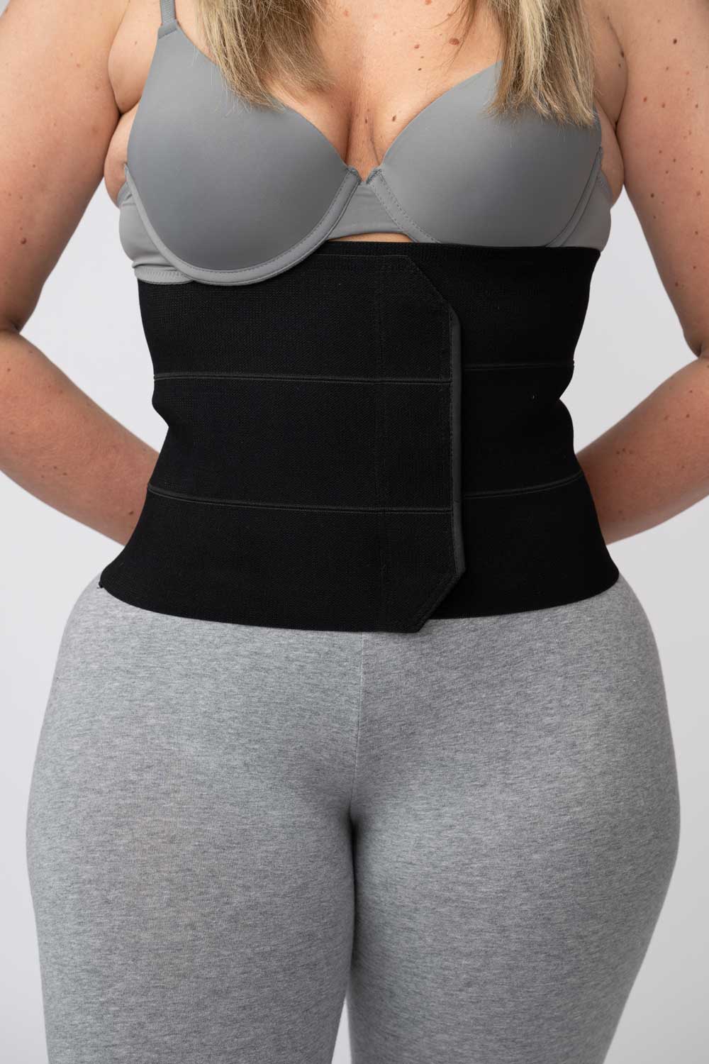 Three panel abdominal binder for abdominoplasty tummy tuck