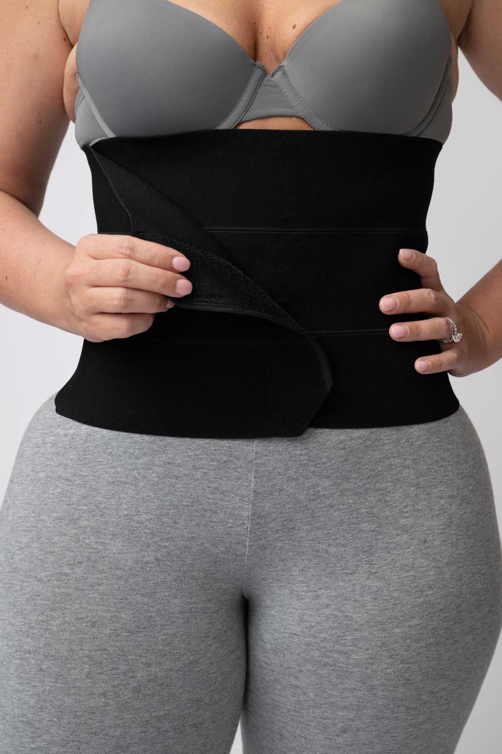 Three panel abdominal binder for liposuction