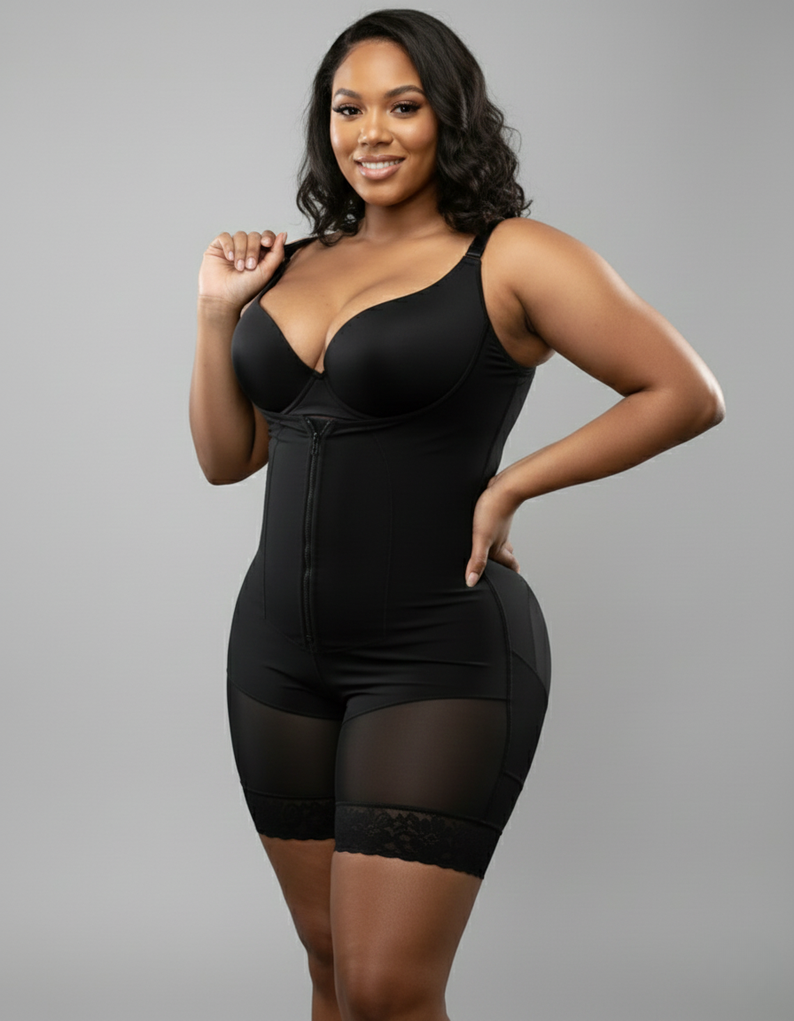 Mid-Thigh Body Shaper Faja | Stage 2 Post-Op & Daily Sculpting